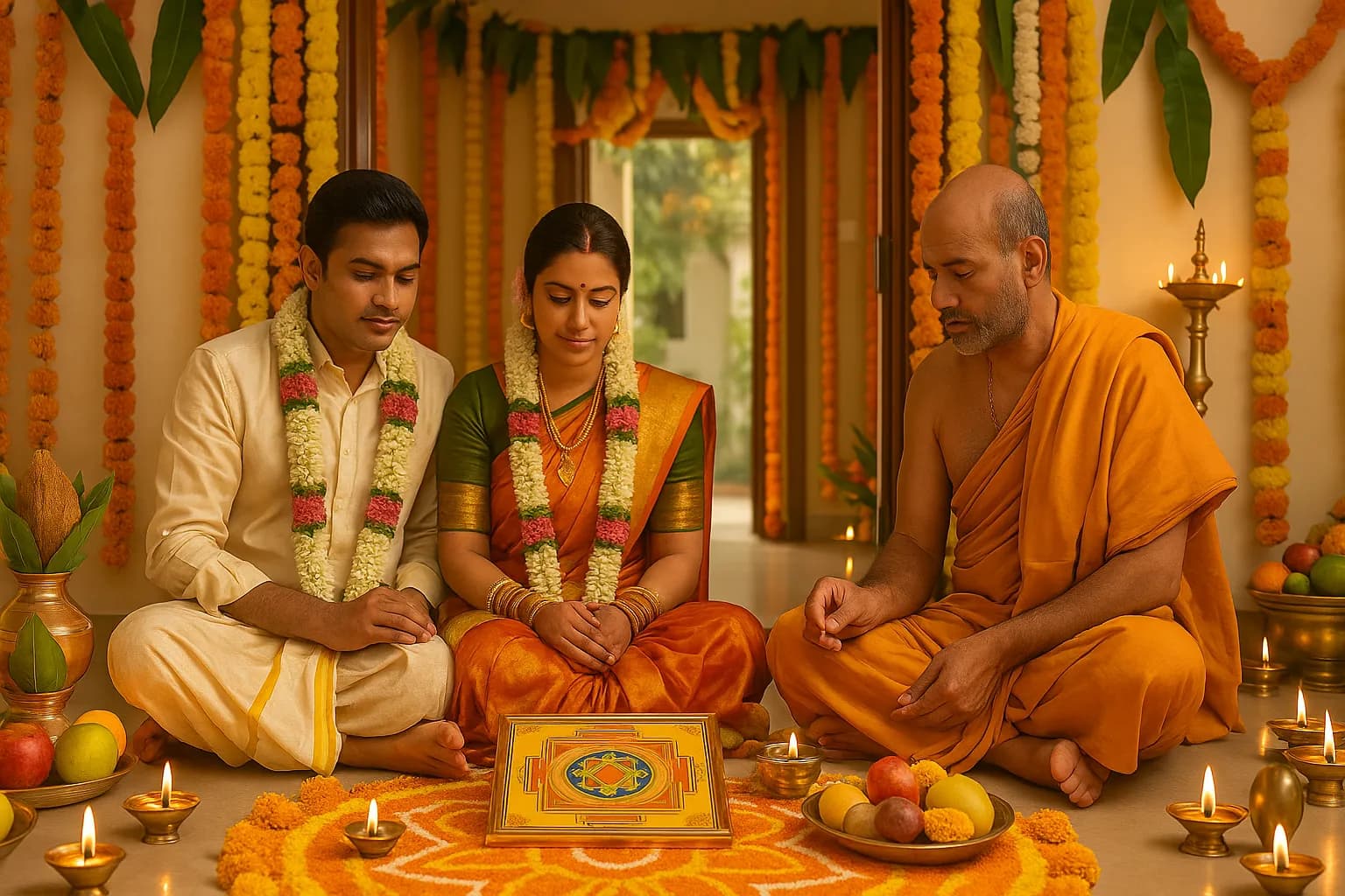 Tulasi Vivaha performed at home in Varthur, Bangalore by a Gopuja Vedic pandit