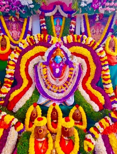 Kumkumarchane performed at home in Sadashivanagar, Bangalore by a Gopuja Vedic pandit