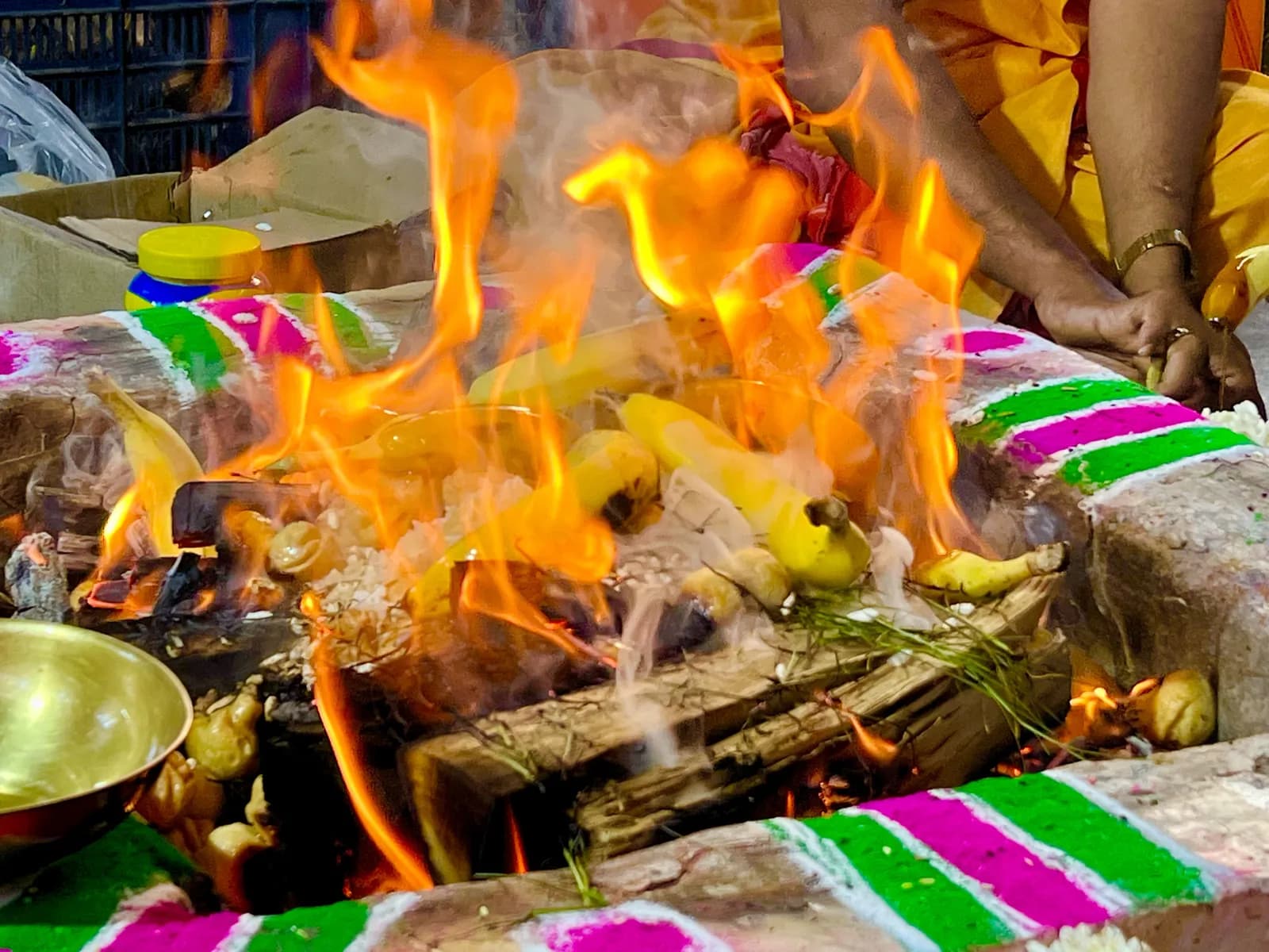 Gayatri Homa performed at home in Hulimavu, Bangalore by a Gopuja Vedic pandit