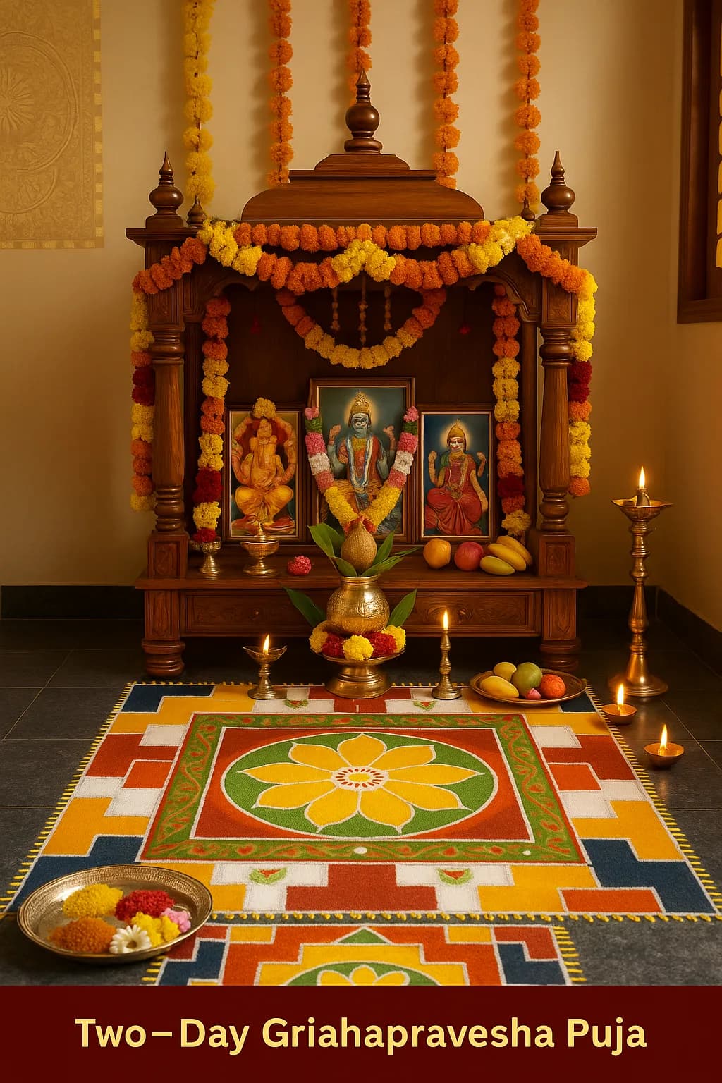 Karnavedha (Ear Piercing Samskara) performed at home in Indiranagar, Bangalore by a Gopuja Vedic pandit