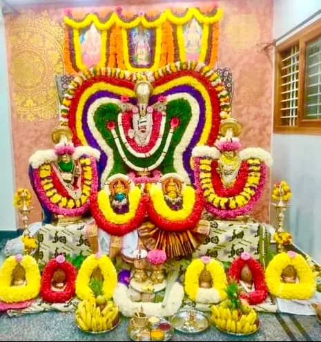 Lakshmi Puja performed at home in Vijayanagar, Bangalore by a Gopuja Vedic pandit