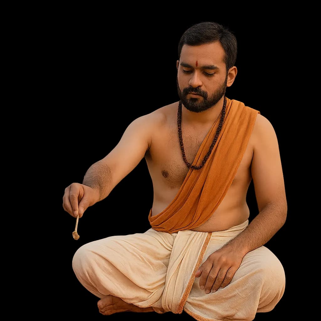 Upanayanam performed at home in Hebbal, Bangalore by a Gopuja Vedic pandit