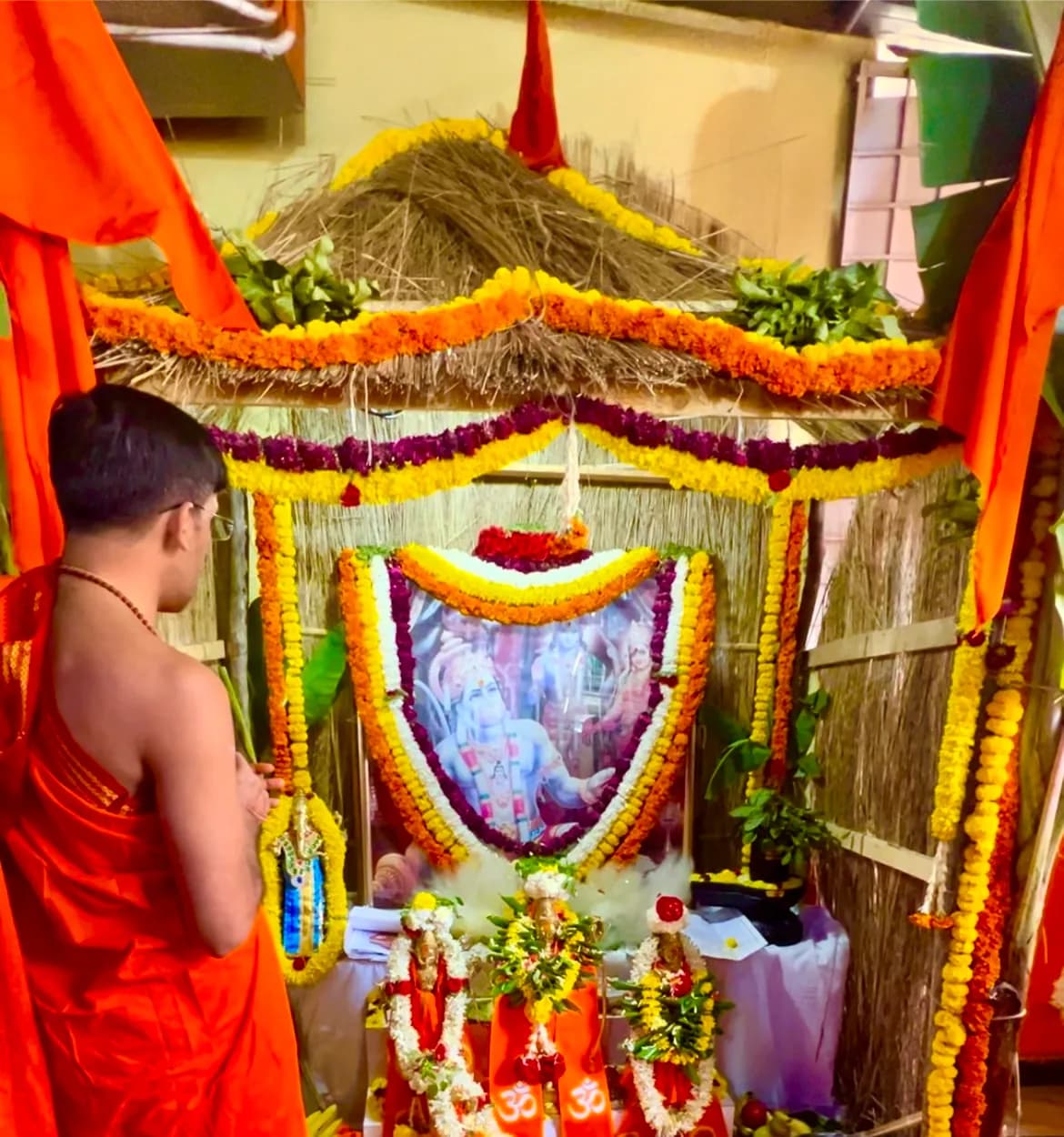 Pumsavana Samskara performed at home in Benson Town, Bangalore by a Gopuja Vedic pandit